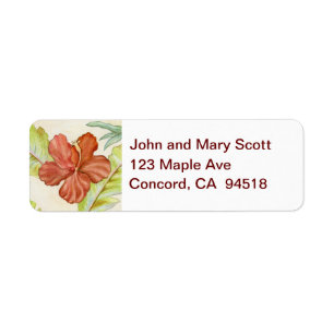 Hibiscus Flower return address label