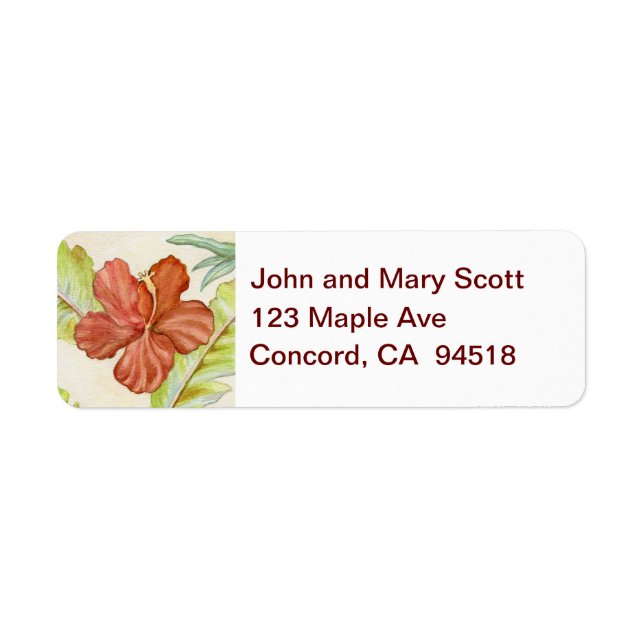 Hibiscus Flower return address label (Front)