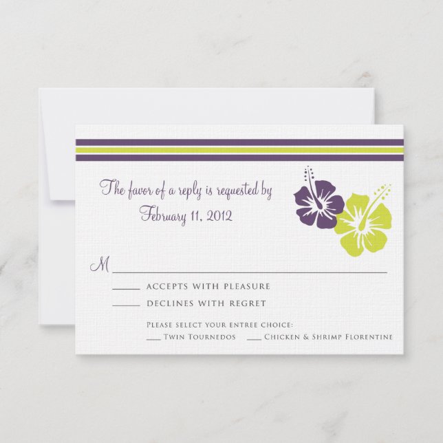 Hibiscus Flower RSVP Wedding (Front)