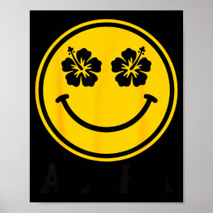 Hibiscus flower smile aloha hawaii beach summer poster