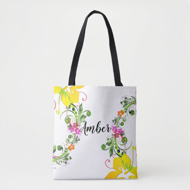 Hibiscus flower tote (Front)