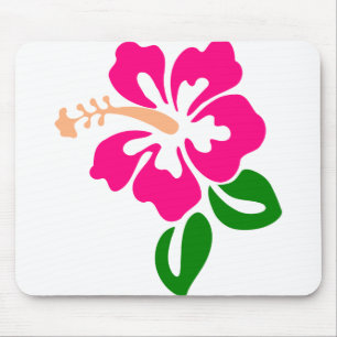 Hibiscus Flower Tropic Bloom Blossom Botanical Mouse Mat