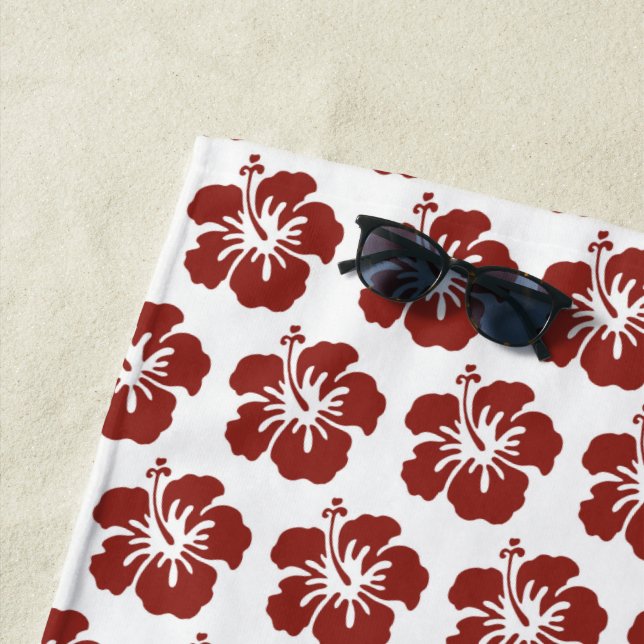Hibiscus Flower Tropical Beach Towel (In Situ)