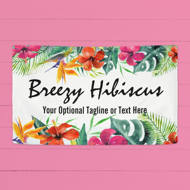 Hibiscus Flower Tropical Paradise Hawaiian Floral Banner (Creator Uploaded)