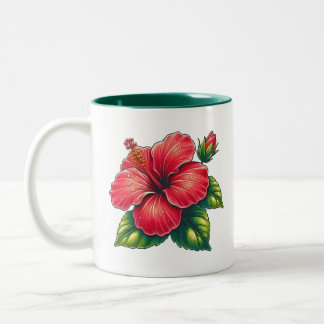 Hibiscus flower two tone Two-Tone coffee mug