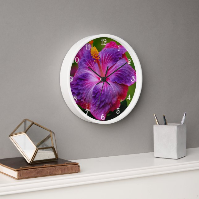 Hibiscus Flower Wall Clock (Office)