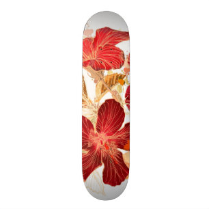 Hibiscus flower - watercolor paint 2 skateboard