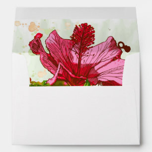 Hibiscus flower - watercolor paint envelope