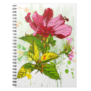 Hibiscus flower - watercolor paint notebook