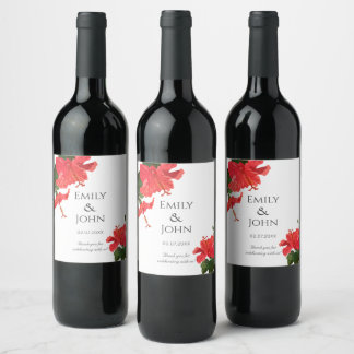 Hibiscus flower Wine Bottle Label 