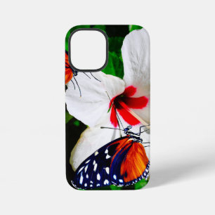 Hibiscus flower with 2 Tiger Longwing butterflies iPhone 12 Mini Case