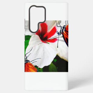 Hibiscus flower with 2 Tiger Longwing butterflies Samsung Galaxy Case