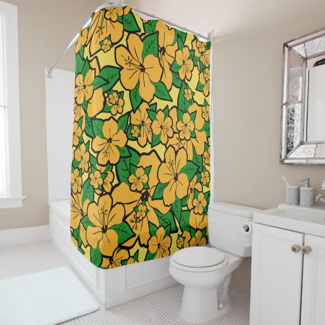 Hibiscus Flowers #3 Shower Curtain (In Situ)