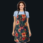 Hibiscus Flowers, A Tropical Floral Pattern Apron<br><div class="desc">Introducing this mesmerising hibiscus flower pattern design, a vibrant celebration of tropical beauty. This captivating composition showcases a delightful array of hibiscus flowers in shades of pink, yellow, and orange, creating a vivid tapestry of colours. Immerse yourself in the enchanting allure of these tropical blooms as their delicate petals unfurl...</div>