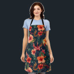Hibiscus Flowers, A Tropical Floral Pattern Apron<br><div class="desc">Introducing this mesmerising hibiscus flower pattern design, a vibrant celebration of tropical beauty. This captivating composition showcases a delightful array of hibiscus flowers in shades of pink, yellow, and orange, creating a vivid tapestry of colours. Immerse yourself in the enchanting allure of these tropical blooms as their delicate petals unfurl...</div>