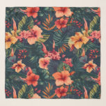 Hibiscus Flowers, A Tropical Floral Pattern Scarf<br><div class="desc">Introducing this mesmerising hibiscus flower pattern design, a vibrant celebration of tropical beauty. This captivating composition showcases a delightful array of hibiscus flowers in shades of pink, yellow, and orange, creating a vivid tapestry of colours. Immerse yourself in the enchanting allure of these tropical blooms as their delicate petals unfurl...</div>