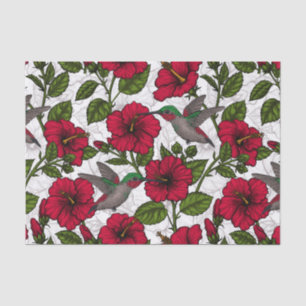 Hibiscus flowers and hummingbirds tissue paper