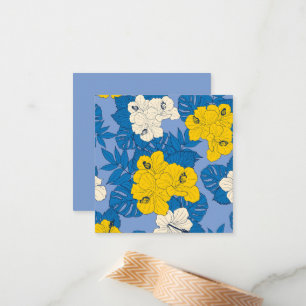 Hibiscus flowers and leaves card