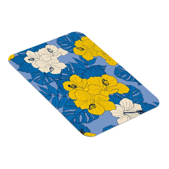 Hibiscus flowers and leaves   magnet (Right Side)