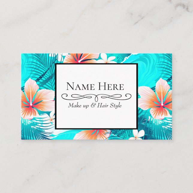 Hibiscus flowers at the beach business card (Front)