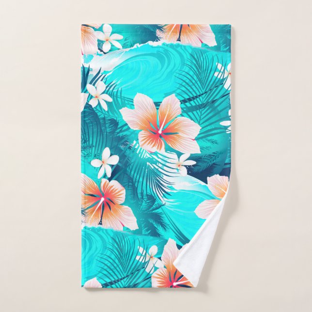 Hibiscus flowers at the beach hand towel (Hand Towel)