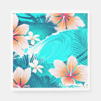 Hibiscus flowers at the beach napkin