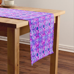 Hibiscus Flowers Bouquet Pattern Tinted     Short Table Runner