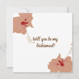 Hibiscus  Flowers  Bridesmaid Wedding Card