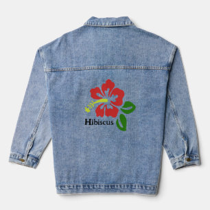 Hibiscus Flowers Design Denim Jacket