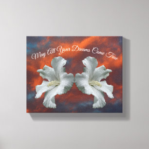 Hibiscus Flowers Dreams Come True Inspirational  Canvas Print