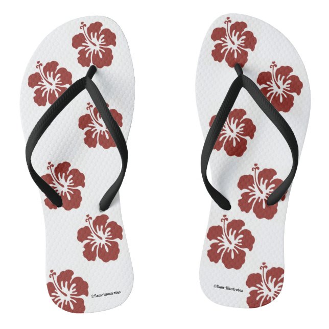 Hibiscus Flowers Flip Flops (Footbed)