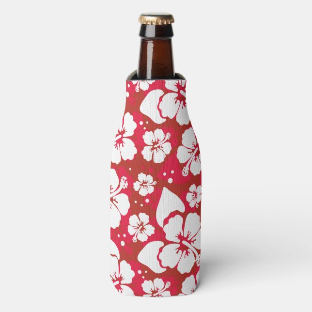Hibiscus Flowers Pattern Bottle Cooler (Bottle Front)