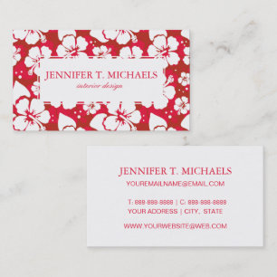 Hibiscus Flowers Pattern Business Card