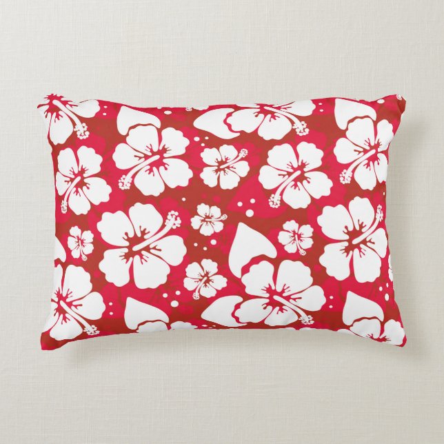 Hibiscus Flowers Pattern Decorative Cushion (Front)
