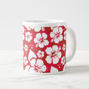 Hibiscus Flowers Pattern Large Coffee Mug