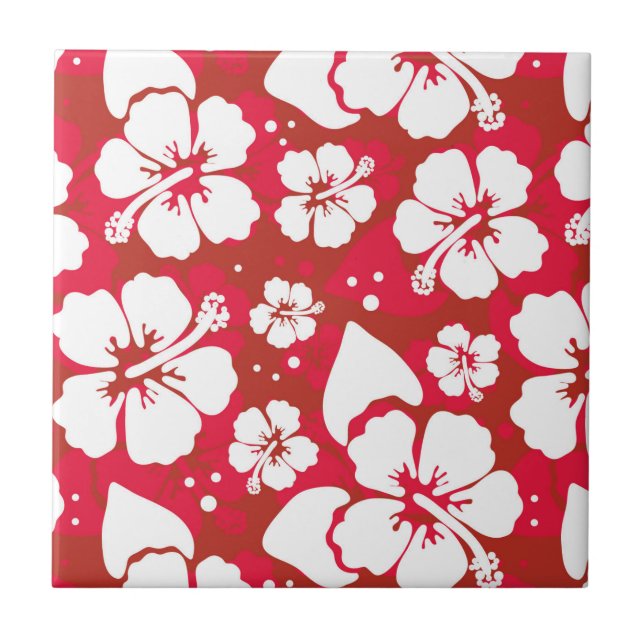 Hibiscus Flowers Pattern Tile (Front)