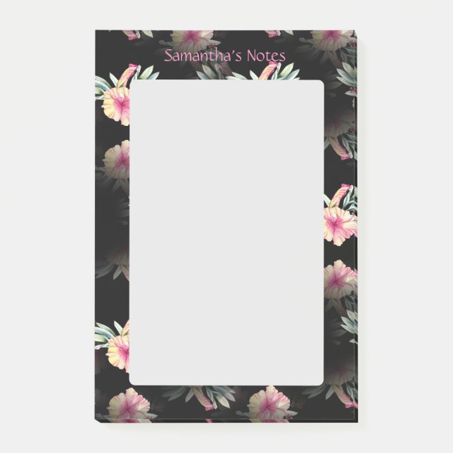 Hibiscus Flowers Personalised  Post-it Notes (Front)