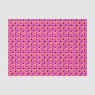 Hibiscus Flowers Pink on Black Tissue Paper