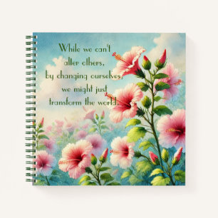 Hibiscus Flowers & Quote Notebook