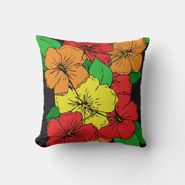 Hibiscus Flowers ROY Cushion (Front)