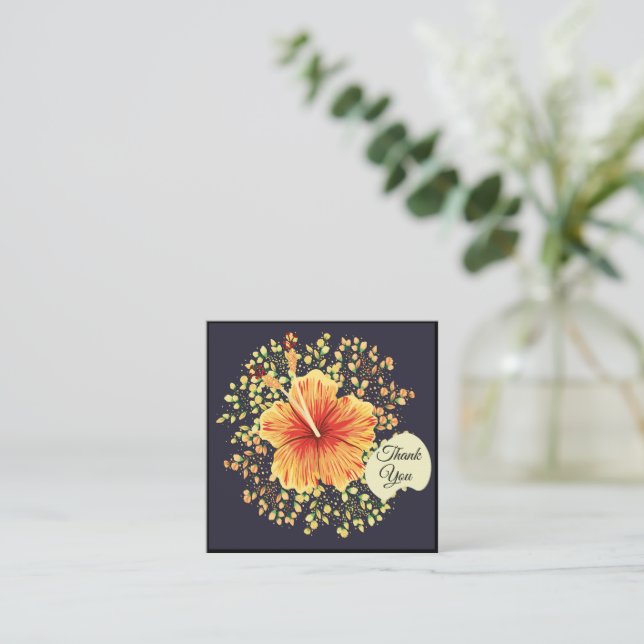 Hibiscus Flowers Thank You Card (Standing Front)