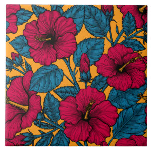Hibiscus flowers tile