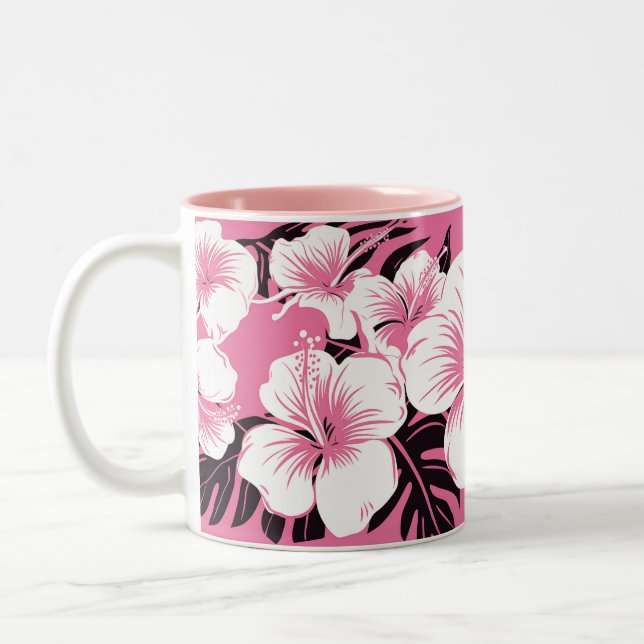 Hibiscus Flowers Two-Tone Mug (Left)
