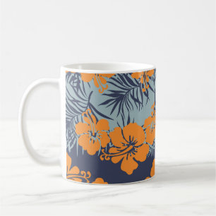 Hibiscus Flowers: Vintage Floral Wallpaper Coffee Mug