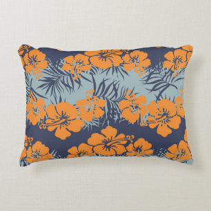 Hibiscus Flowers: Vintage Floral Wallpaper Decorative Cushion