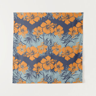 Hibiscus Flowers: Vintage Floral Wallpaper Tapestry