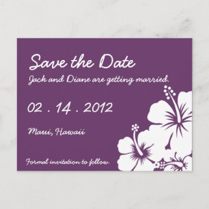 Hibiscus Flowers Wedding Announcement Postcard