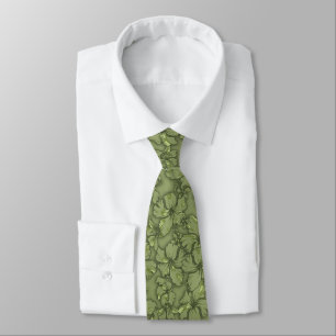 Hibiscus Garden Floral Hawaiian Two-sided Printed Tie