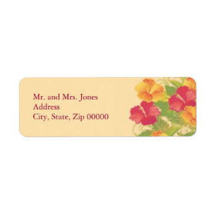 hibiscus garden ~ mailing label