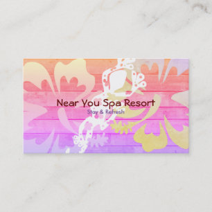 Hibiscus Gecko Wooden Deck  Business Card